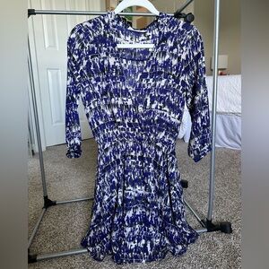 Elegant Blue Patterned Dress